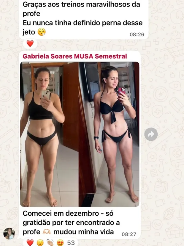 Depoimento da aluna Gabriela no grupo