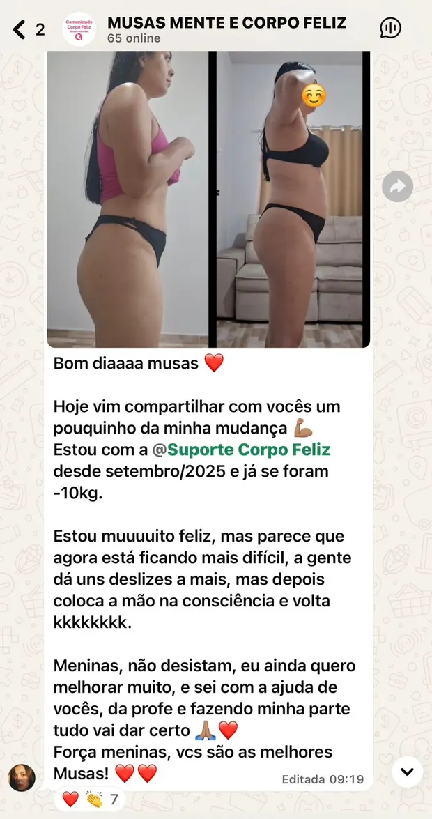 Depoimento da aluna Suelen no grupo