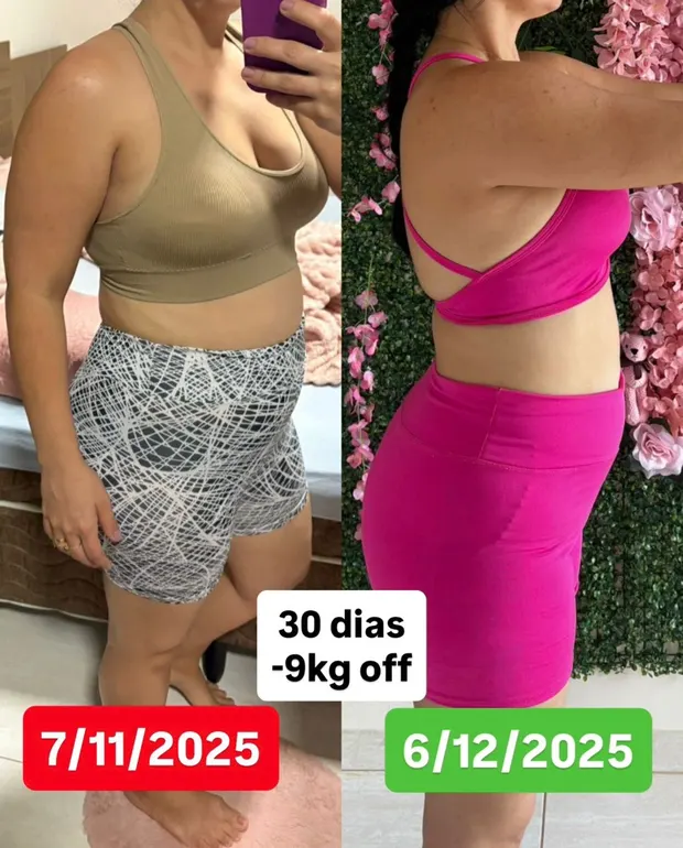 Antes e depois da aluna Camila