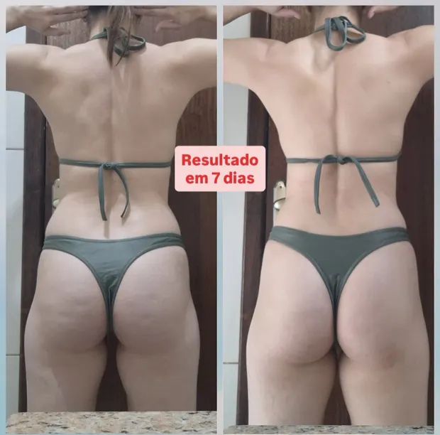 Antes e depois da aluna Priscila